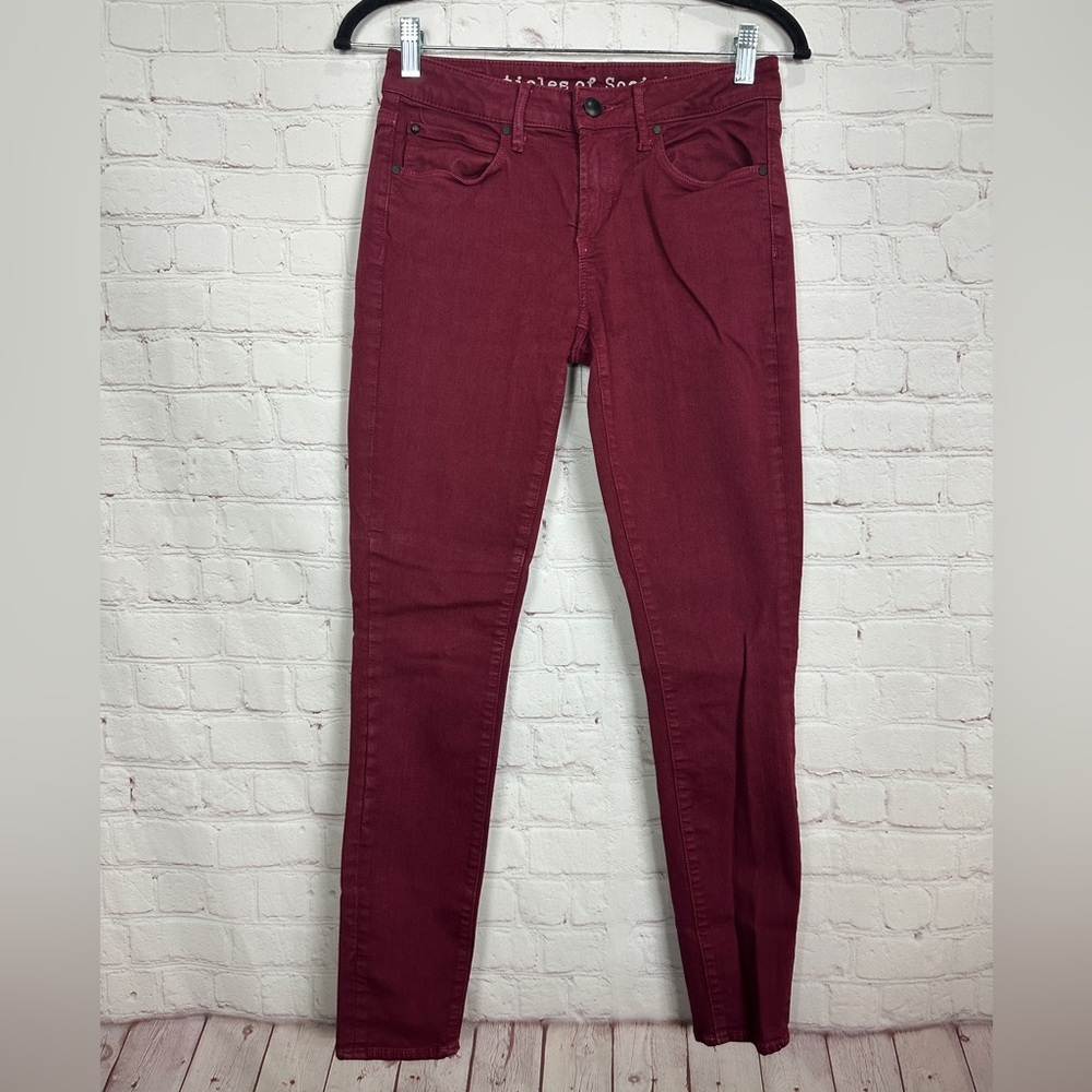 Articles of‎ Society Sarah Skinny Jeans Size 26 red stretch jeans cotton viscose